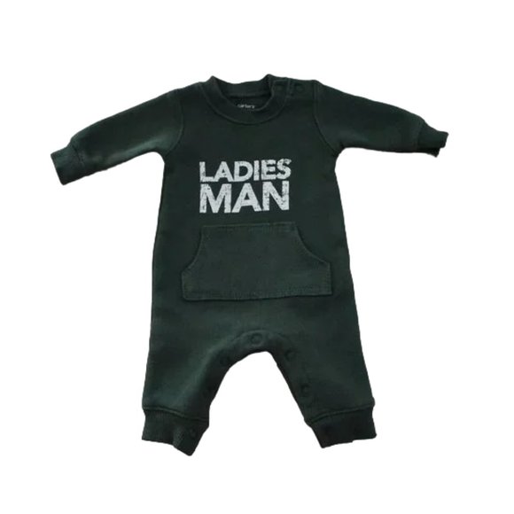 Carter's Ladies Man One Piece Sweatsuit Romper NB - Picture 7 of 8